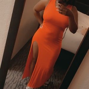 Thigh split maxi dress